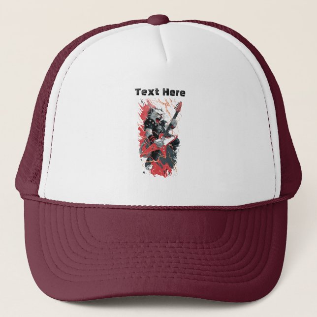 Rockstar Cat Trucker Hat (Front)