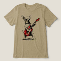 Rockstar Chihuahua Dog Playing Red Electric Guitar