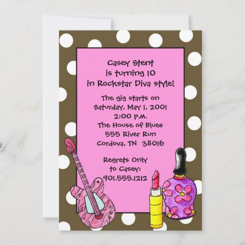 Rockstar Diva Birthday Invitations
