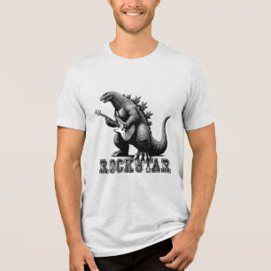 Rockstar dragon dinosaur Tri-Blend shirt