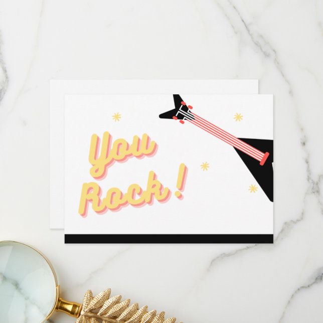 Rockstar Employee Thank You Flat Card (Front/Back In Situ)
