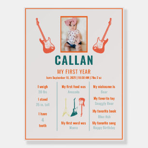 Rockstar First Birthday Milestone Foam Board