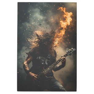 Rockstar Flames Metal Print