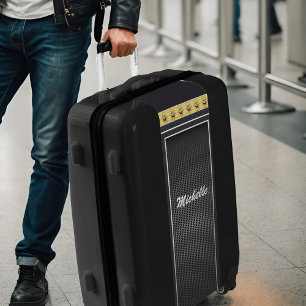 Rockstar Guitar Amp Musician Airline Travel + Name Luggage