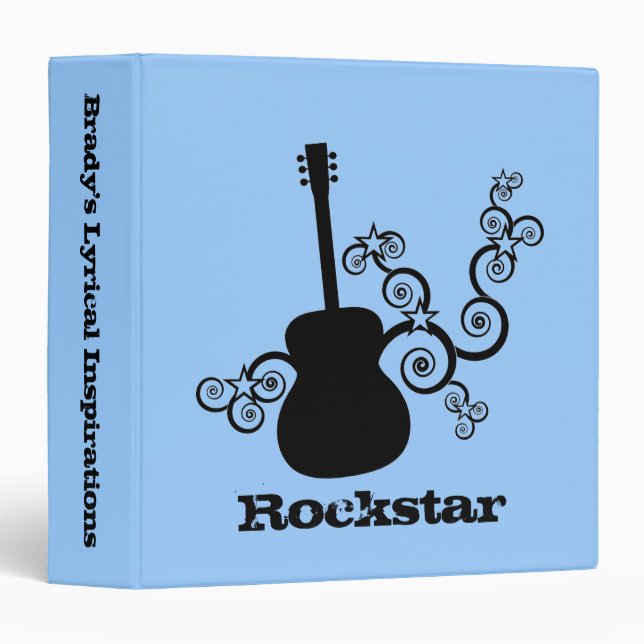 Rockstar Guitar Binder, Black Binder (Front/Spine)