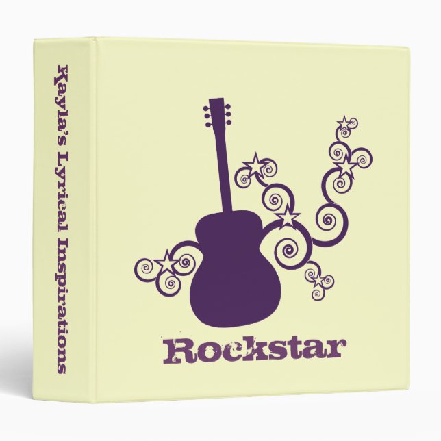 Rockstar Guitar Binder, Purple Binder (Front/Spine)