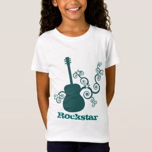 Rockstar Guitar Girl's T-shirt, Dark Teal T-Shirt