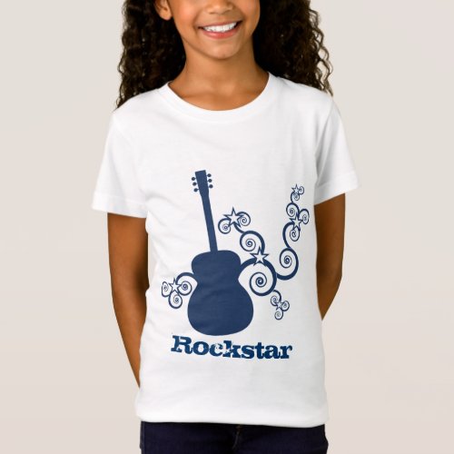 Rockstar Guitar Girls T_shirt Royal Blue T_Shirt