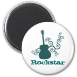 Rockstar Guitar Magnet, Dark Teal Magnet at Zazzle