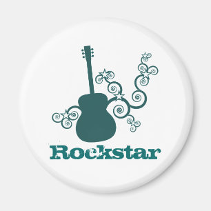 Rockstar Guitar Magnet, Dark Teal Magnet