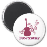 Rockstar Guitar Magnet, Fuchsia Magnet at Zazzle
