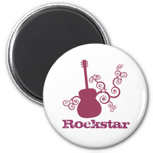 Rockstar Guitar Magnet Fuchsia Magnet