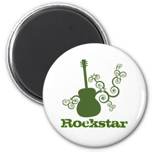 Rockstar Guitar Magnet Green Magnet