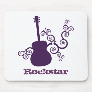 Rockstar Guitar Mousepad, Purple Mouse Pad