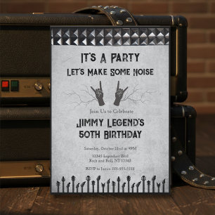 Rockstar Guitarist 50th Birthday Party Invitation