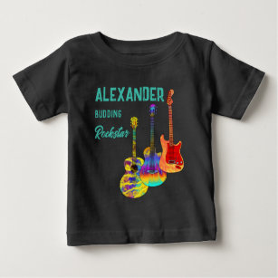 rockstar guitarist colorful guitars baby T-Shirt