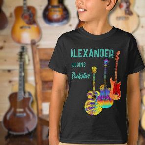 rockstar guitarist colorful guitars T-Shirt