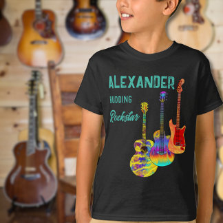 rockstar guitarist colorful guitars T-Shirt