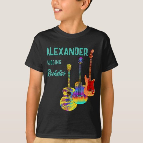 rockstar guitarist colorful guitars  T_Shirt