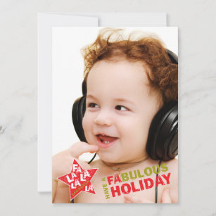 Rockstar Holiday Photo Card - Fa La Singing