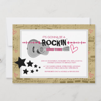 Rockstar Kids Birthday Party Invitations