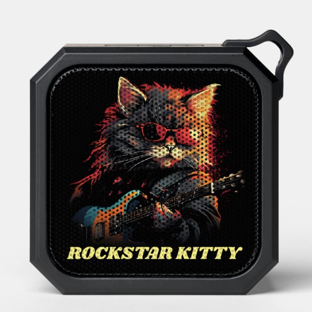 Rockstar Kitty Cartoon Bluetooth Speaker (Front)