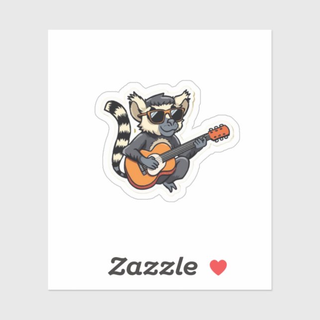 Rockstar Lemur with Sunglasses Die-Cut Sticker (Sheet)