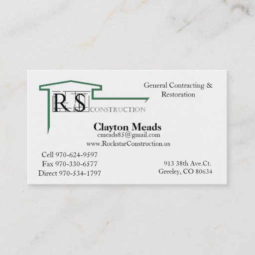 Customizable ROCKSTAR Logo, Rockstar Construction, Eric Andr... Business Card Templates