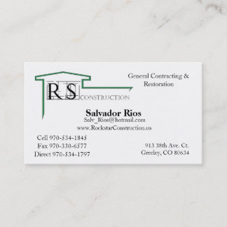 ROCKSTAR Logo, Rockstar Construction, Eric Andr... Business Card