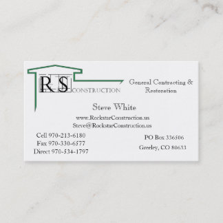 ROCKSTAR Logo, Rockstar Construction, Eric Andr... Business Card