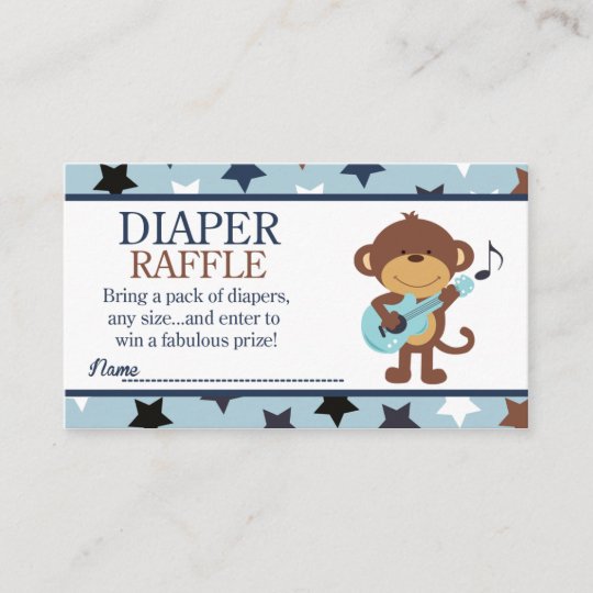 Rockstar Monkey Baby Shower Diaper Raffle Enclosure Card | Zazzle.com