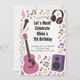 Rockstar Music birthday Invitation
