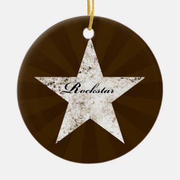 Rockstar Ornament (grunge Textures - Light) by DryGoods at Zazzle