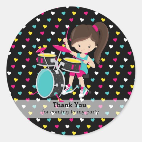 Rockstar party classic round sticker