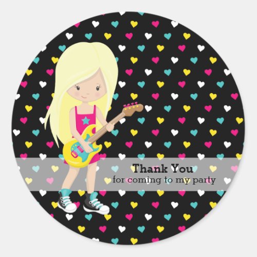 Rockstar party classic round sticker