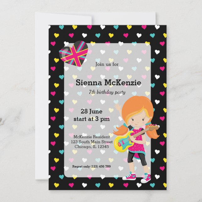 Rockstar party invitation (Front)