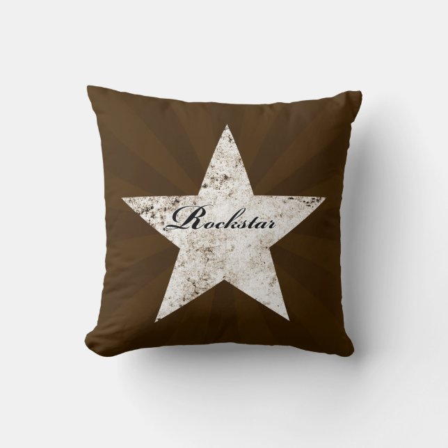 Rockstar Pillow (grunge textures - multi colored) (Front)