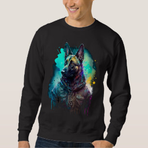 Rockstar portrait Belgian Malinois Sweatshirt