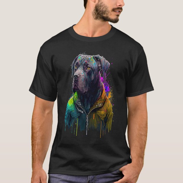Rockstar portrait italian mastiff Cane Corso T-Shirt (Front)