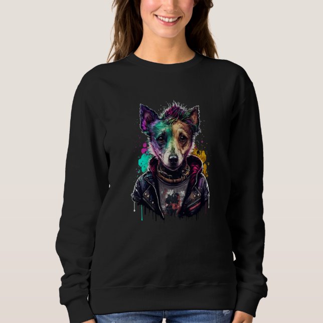 Rockstar portrait Jack Russell Terrier Sweatshirt (Front)