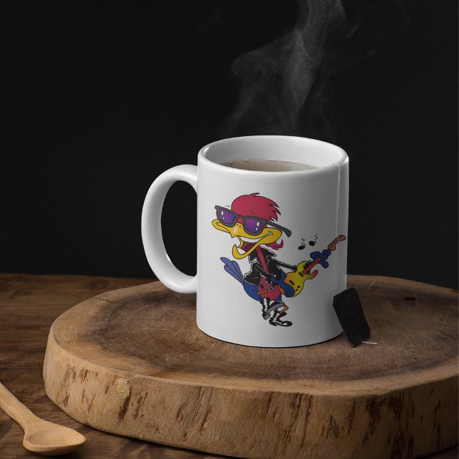 Rockstar Roadrunner Bird Playing Guitar Coffee Mug (Creator Uploaded)