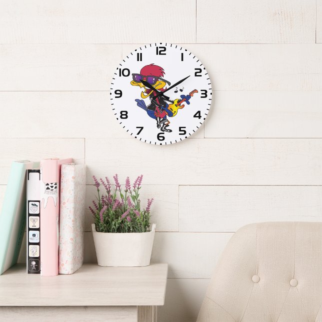 Rockstar Roadrunner Bird Playing Guitar Large Clock (Creator Uploaded)