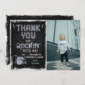 Rockstar Rocker Chalk Grunge Thank You Card
