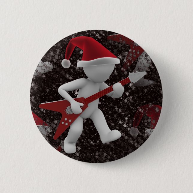 rockstar santa button (Front)