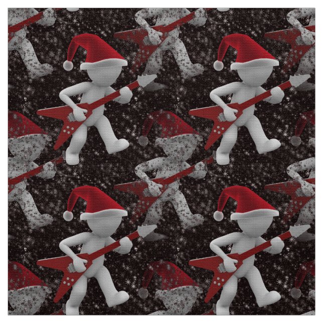 rockstar santa xmas christmas fabric (Swatch)