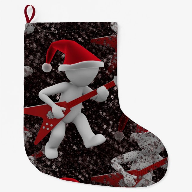 rockstar santa xmas christmas stocking (Front)