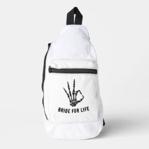 Rockstar Skeleton Bride Squad Bachelorette Party Sling Bag