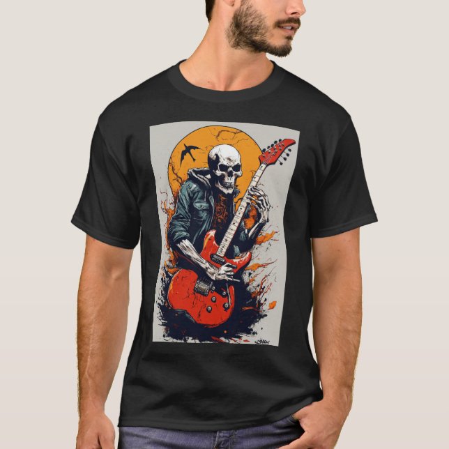 Rockstar Vibes: Skull & Cool T-Shirt (Front)