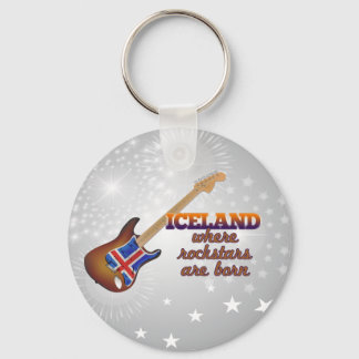 Rockstars are born in Iceland Keychain