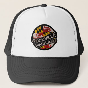 Rockville Maryland flag grunge trucker hat